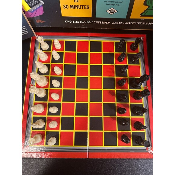 Vintage E.S. Lowe Chess Tutor Set w/ Board & Book – 1 Piece Missing - Picture 3 of 9